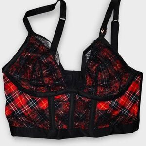 Victorias Secret | Very Sexy Long Line Bralette | Sz Large | Red Black‎ Lace NWT